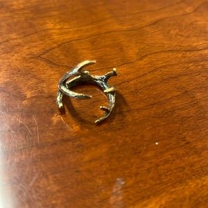 Deer Antler Wrap Ring - Solid Hand Cast Bronze - (11)